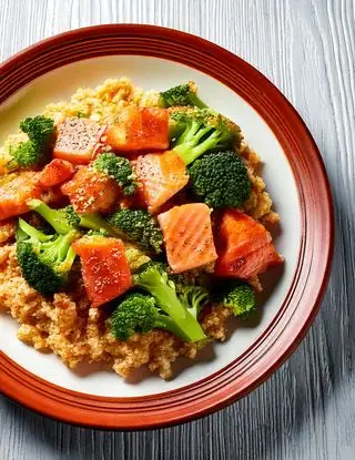 Ricetta Quinoa con salmone e broccoli di eltamain