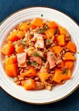 Ricetta Farro con salmone e zucca