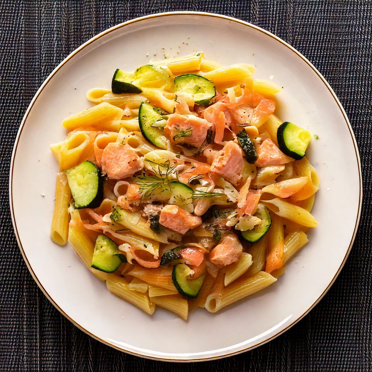 Pasta con salmone e zucchine