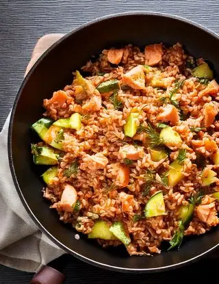 Ricetta Farro con salmone e zucchine di heltamain