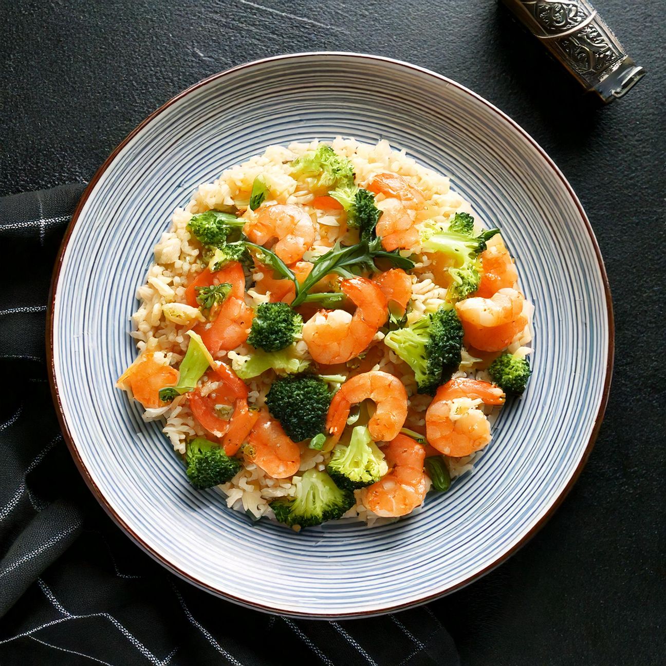 Riso con gamberetti e broccoli