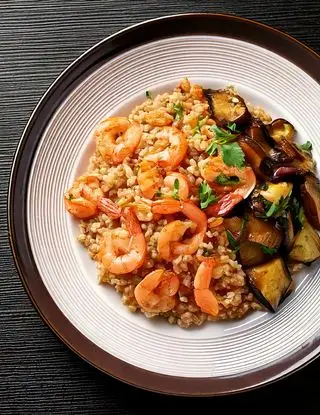 Ricetta Orzo con gamberetti e melanzane di heltamain