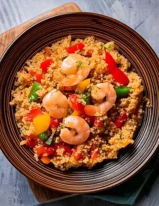 Ricetta Quinoa con gamberetti e peperoni di eltamain