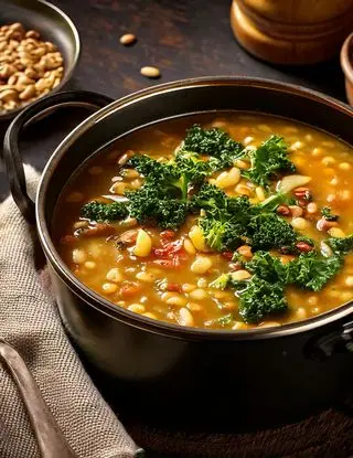 Ricetta Zuppa di fagioli e cavolo nero con farro di eltamain