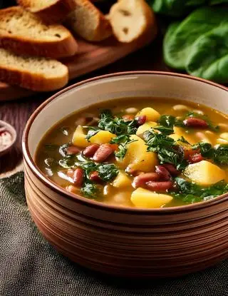 Ricetta Zuppa di fagioli e spinaci con patate di heltamain