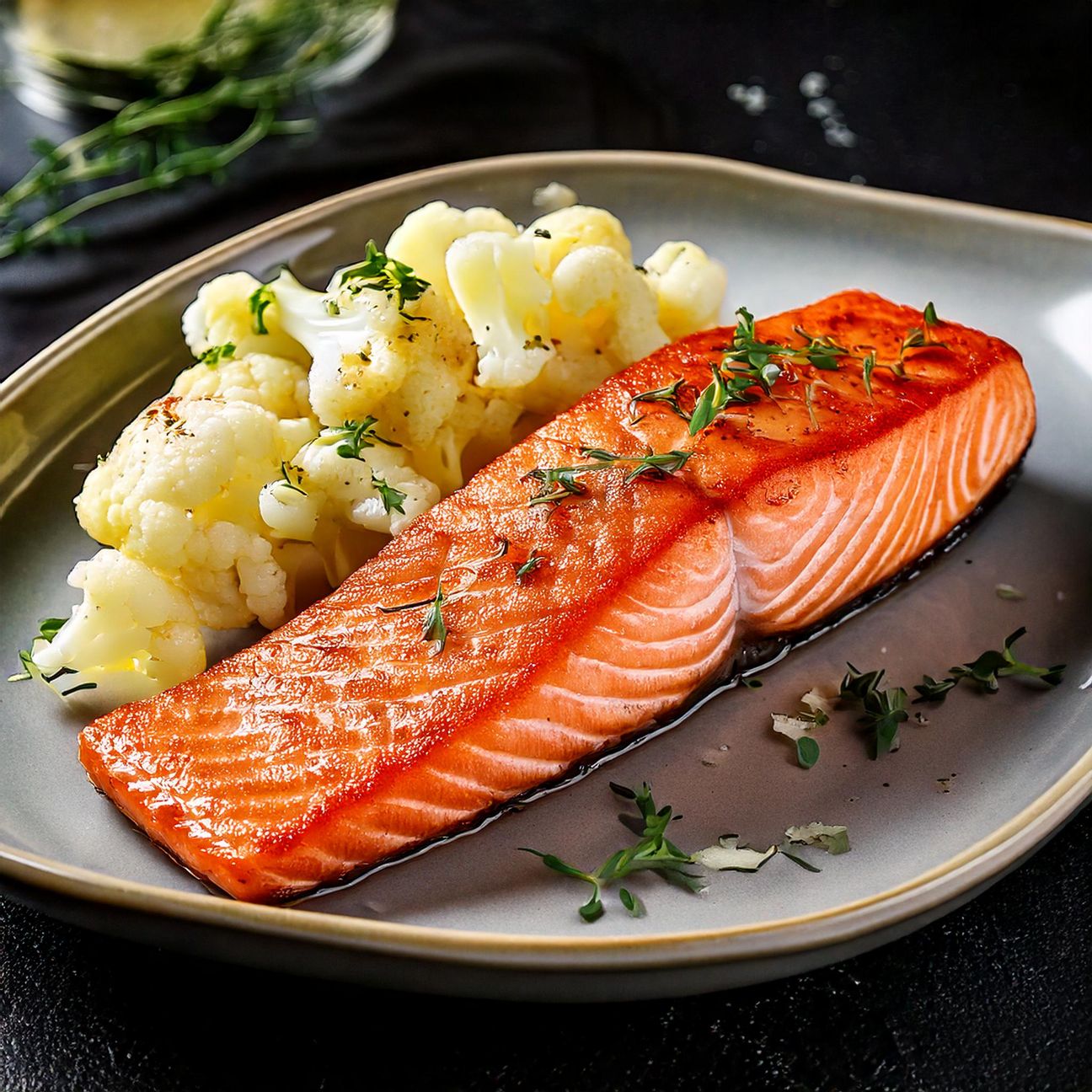 Filetto di salmone con cavolfiore