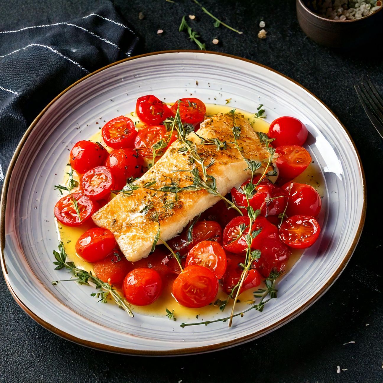 Filetto di sogliola con pomodorini