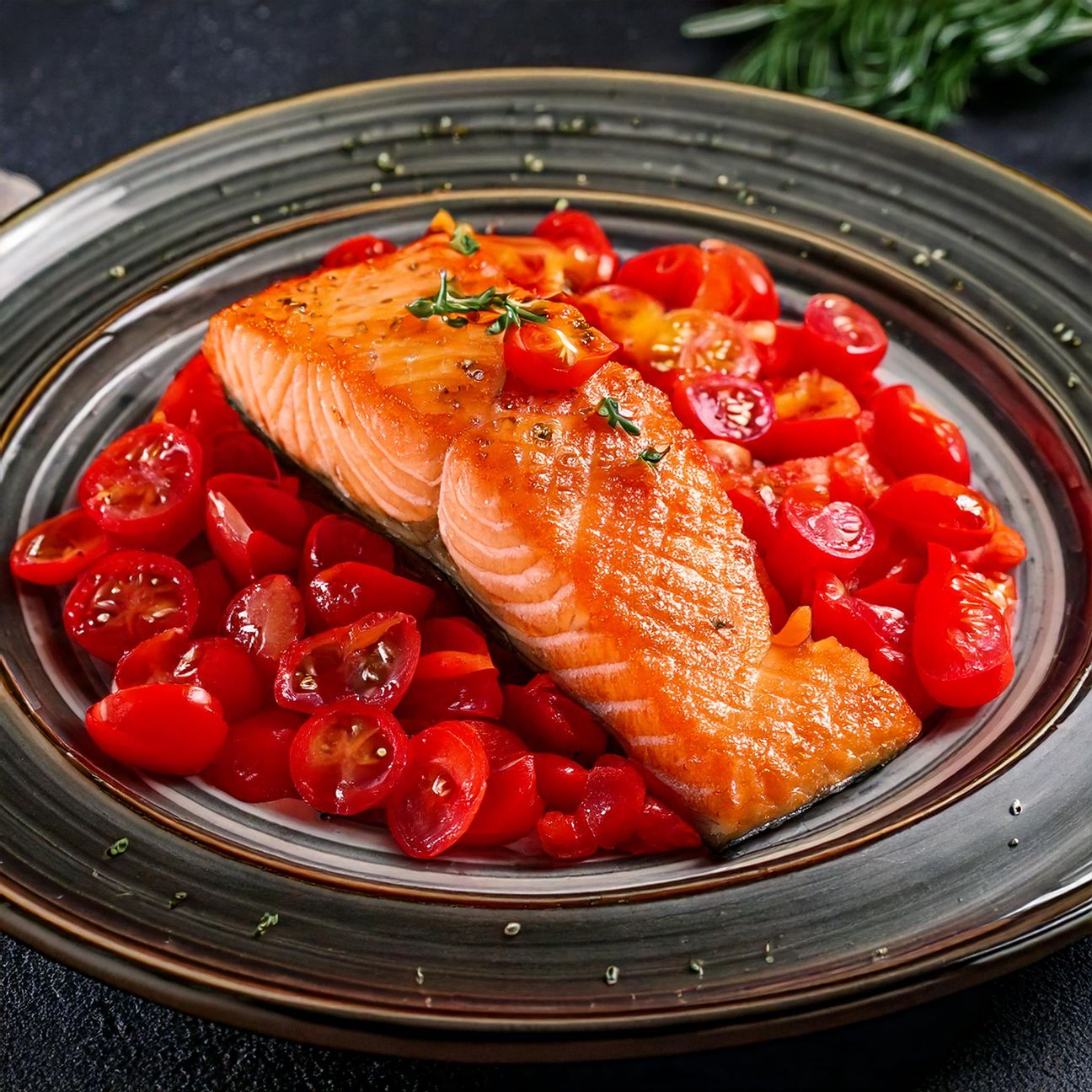 Filetto di salmone con pomodorini