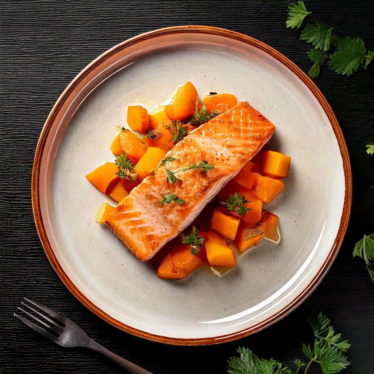 Filetto di salmone con zucca