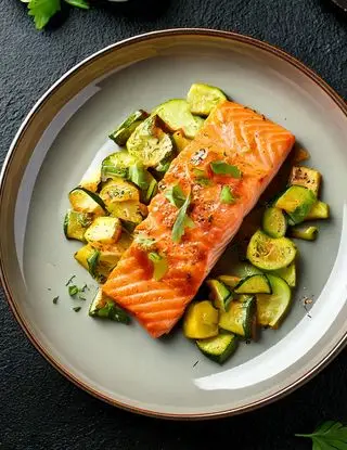 Ricetta Filetto di salmone con zucchine di heltamain