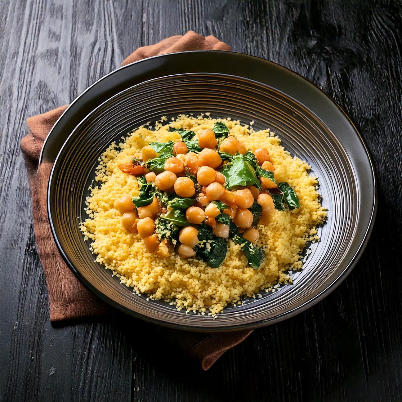 Couscous con ceci e spinaci