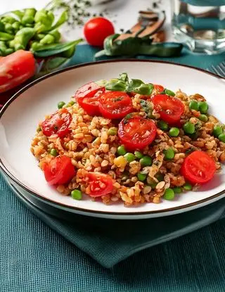 Ricetta Orzo con piselli e pomodorini di heltamain