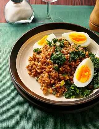 Ricetta Farro con uova sode e cavolo nero di heltamain