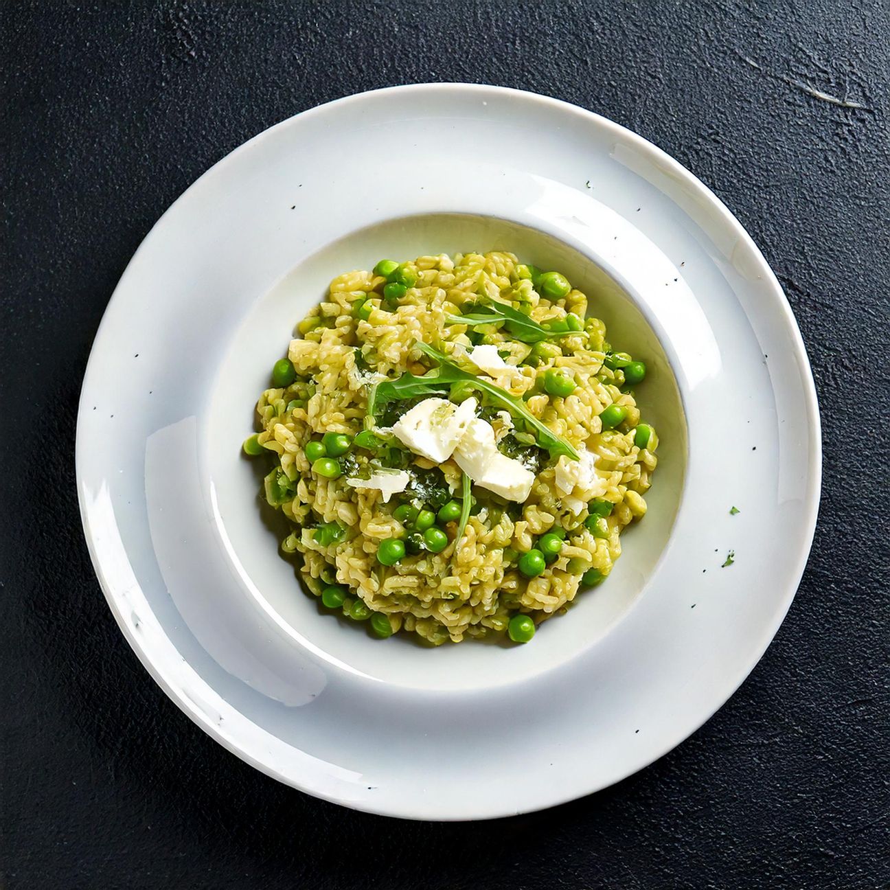 Orzotto con robiola e piselli