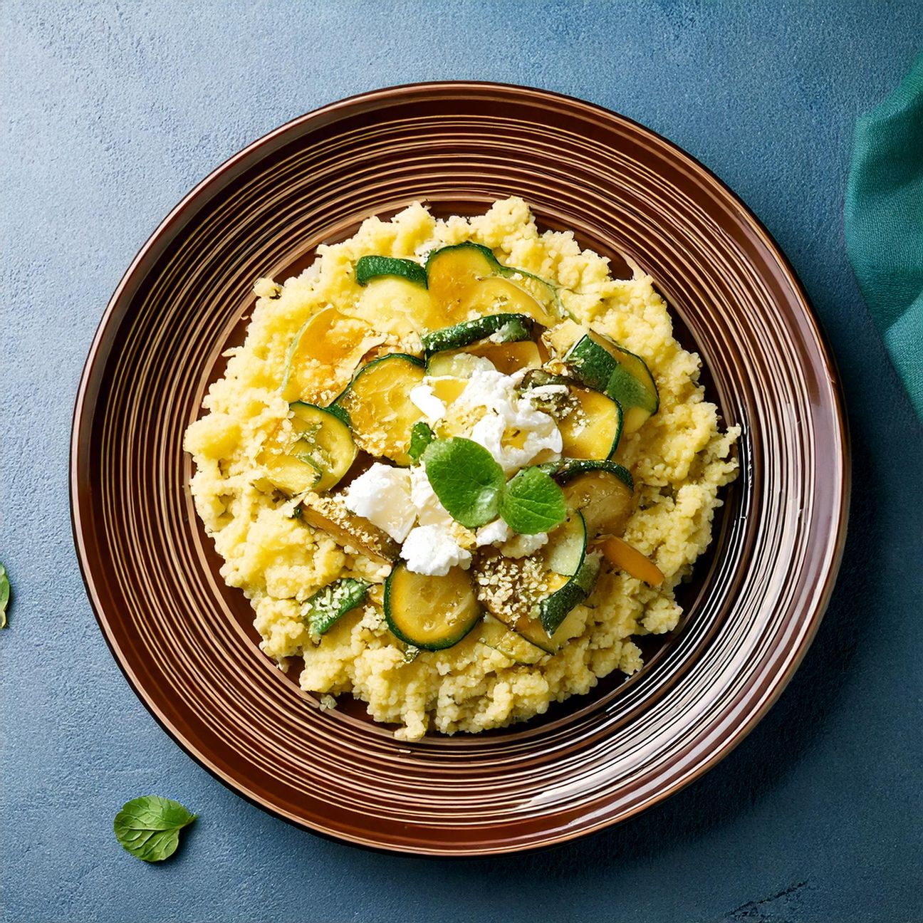 Couscous con primosale, zucchine e menta