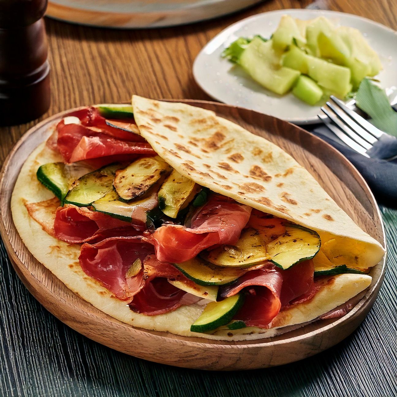 Piadina con bresaola e zucchine grigliate