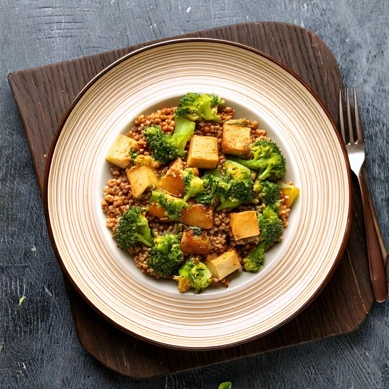 Farro con Tofu e Broccoli