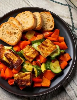 Ricetta Tofu alla Griglia con Verdure e Pane Croccante di eltamain