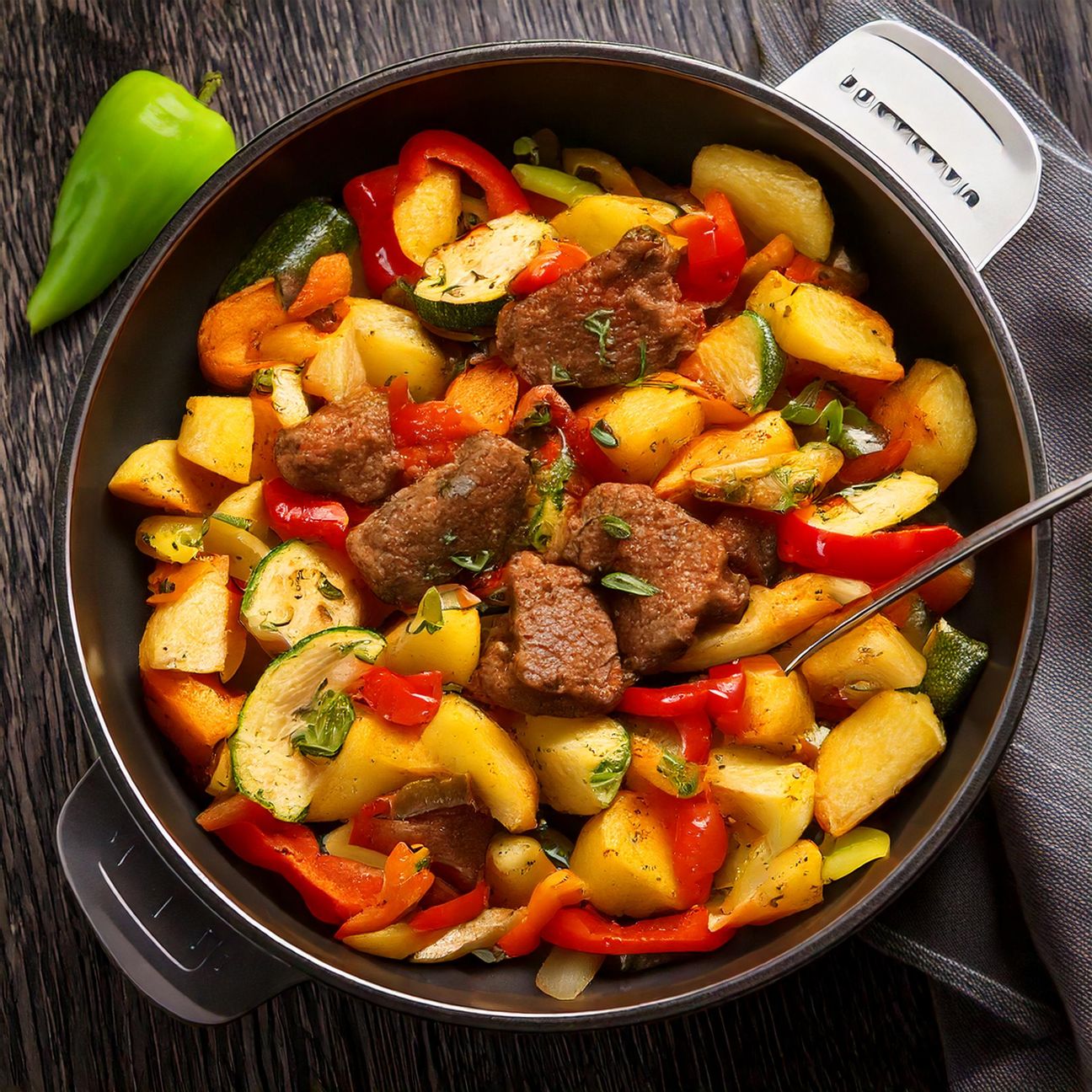 Seitan al Forno con Patate e Verdure al Rosmarino