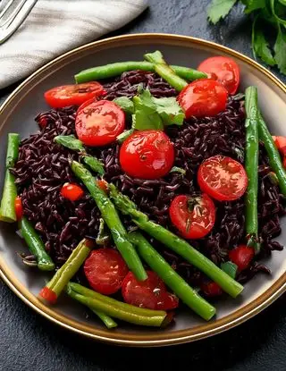Ricetta Riso venere con pomodorini e fagiolini di heltamain