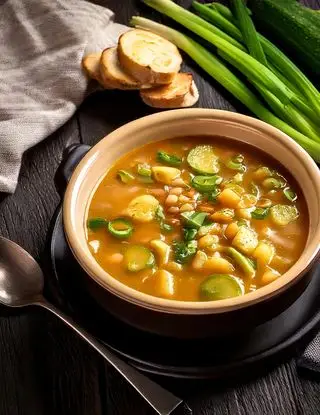 Ricetta Zuppa di fagioli con zucchine e porri di heltamain