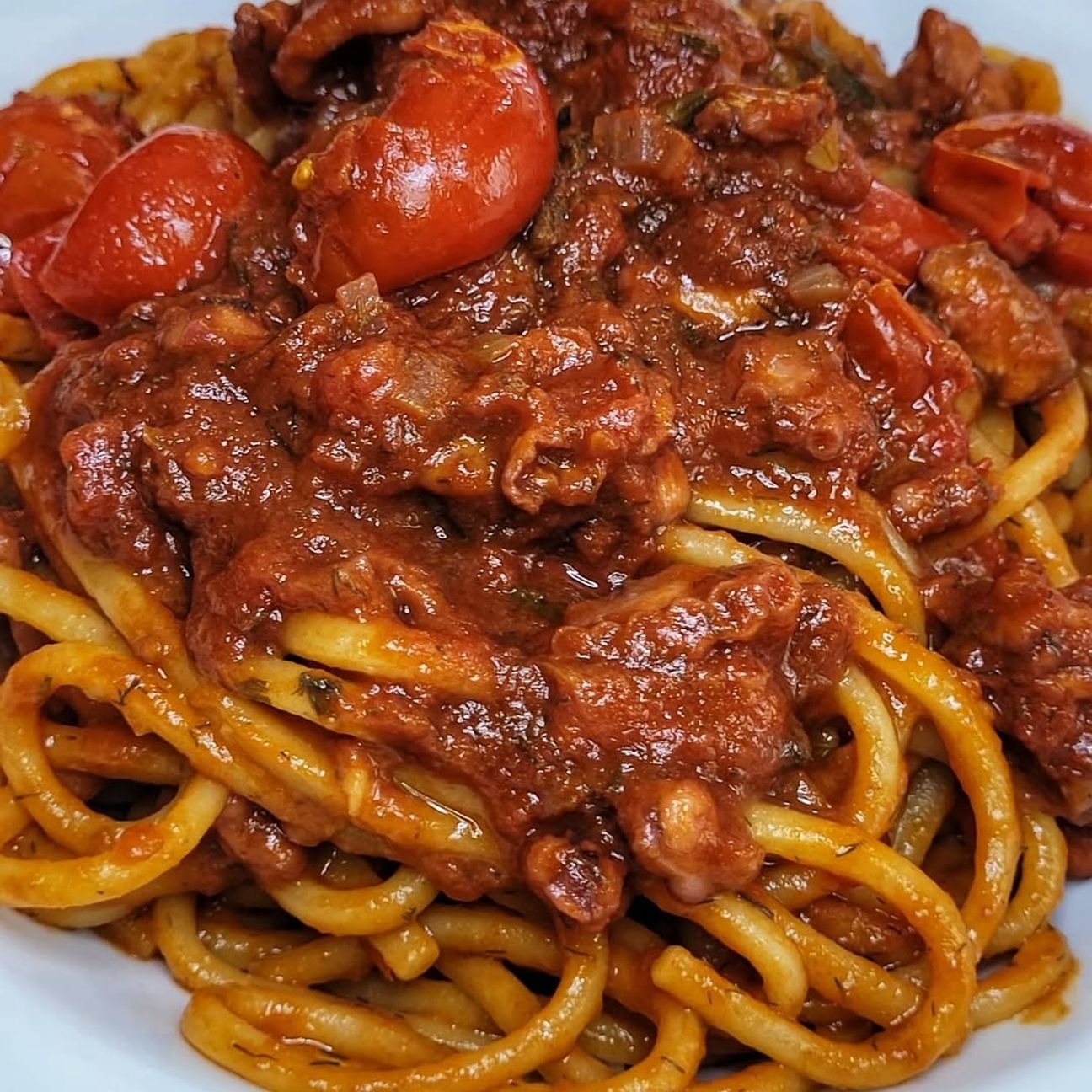 Pasta con ragù di polpo