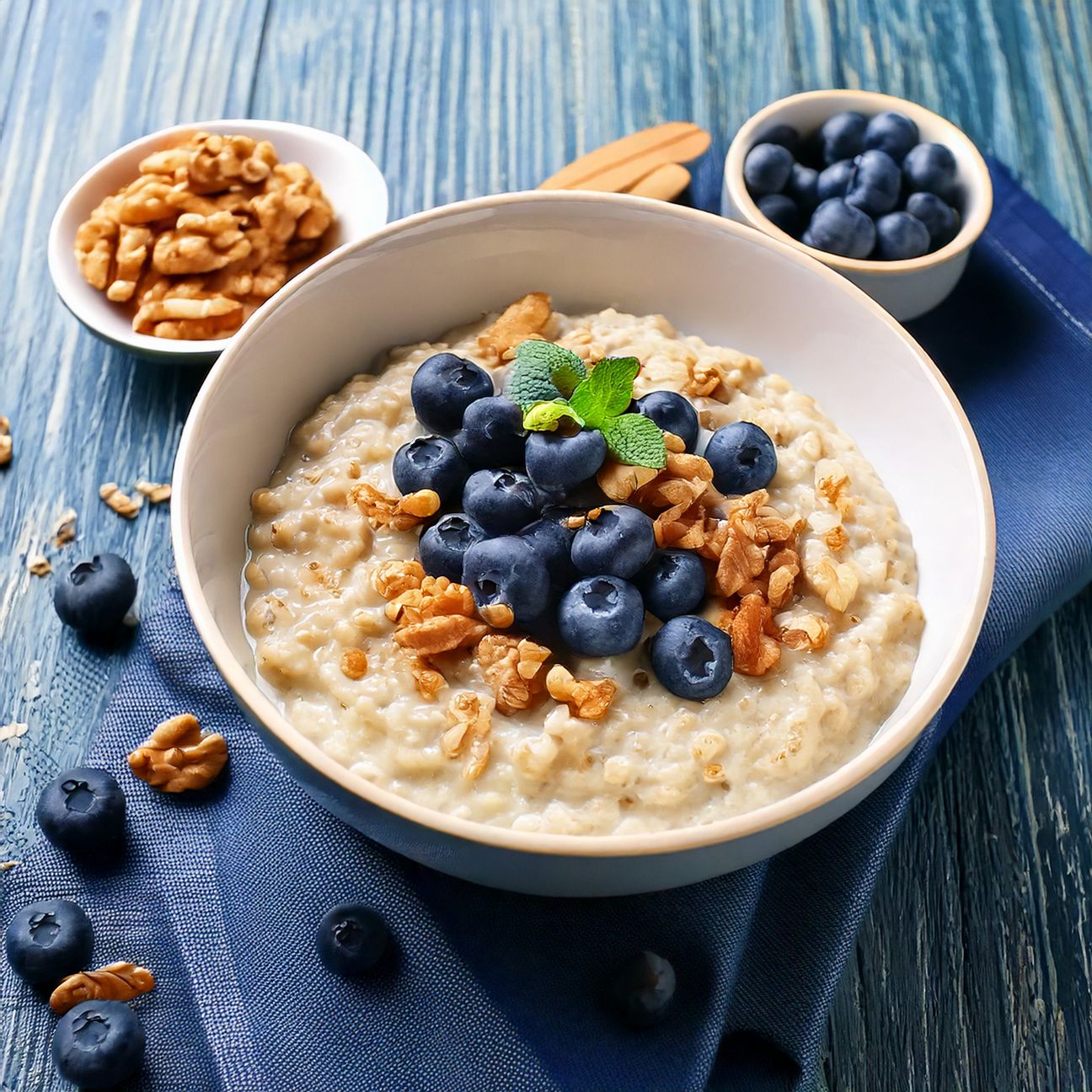 Porridge con mirtilli e noci