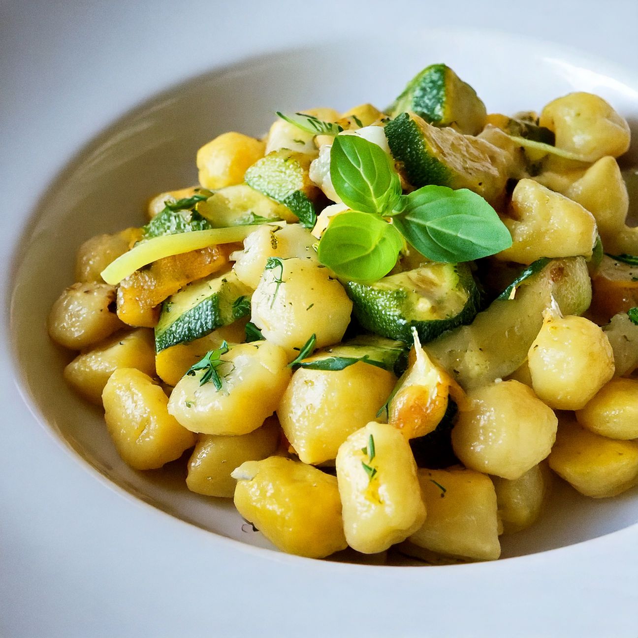 Gnocchetti con zucchine, limone e robiola