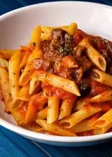 Ricetta Pasta con crema di peperoni e funghi