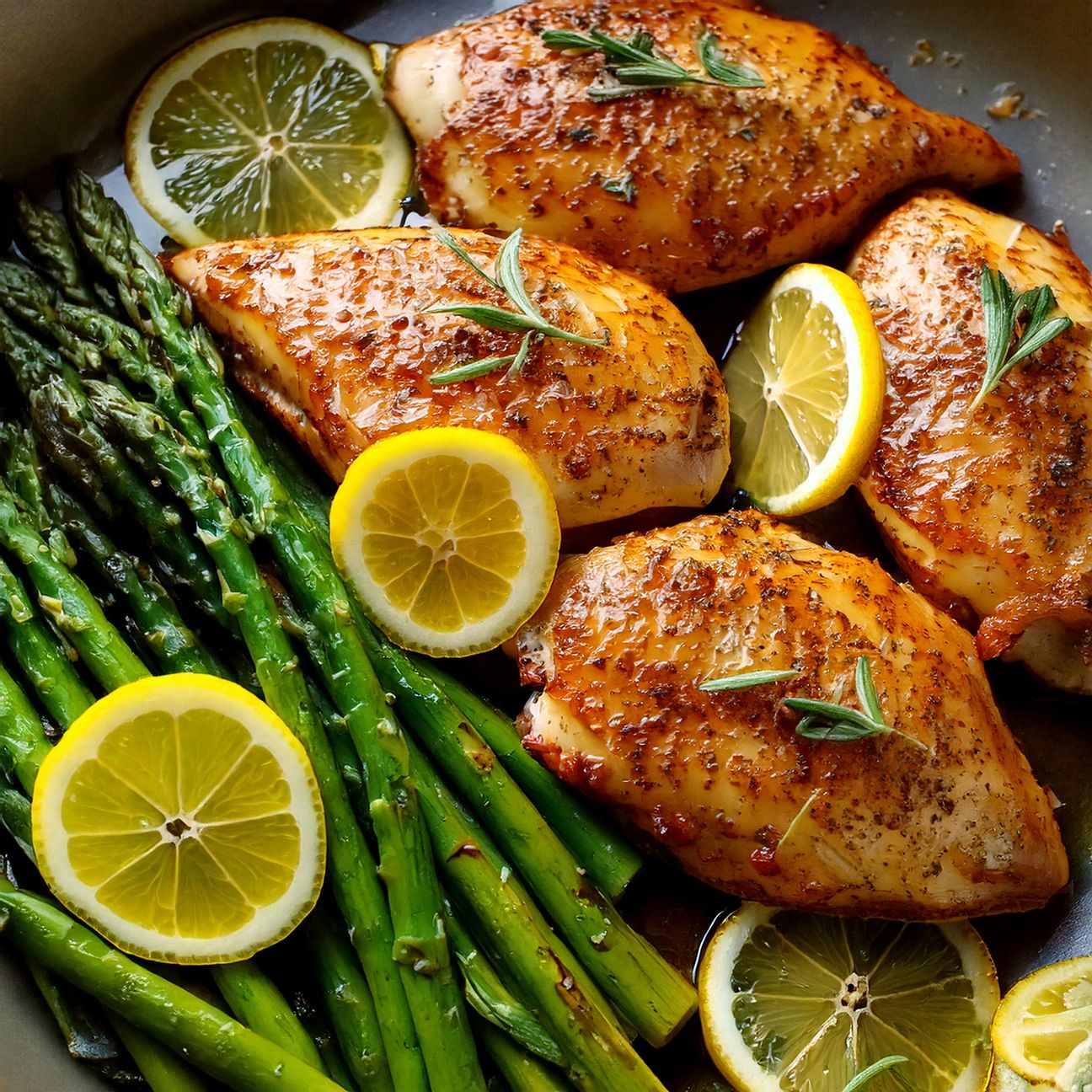 Pollo al limone e asparagi