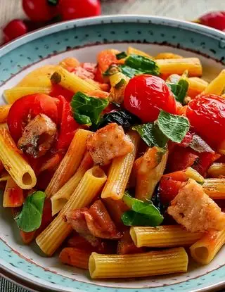 Ricetta Pasta con pomodorini, melanzane e spada di heltamain