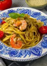 Ricetta Pasta pesto e gamberi