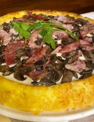 Ricetta Torta salata di patate con crema di brie ,funghi e speck di grazia010