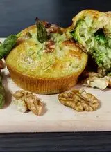 Ricetta Muffin asparagi e noci light senza burro.