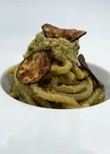 Ricetta Pici senesi al pesto di pistacchio con zucchine croccanti