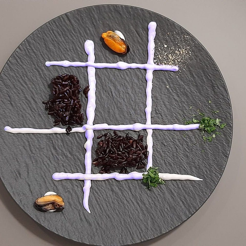 RISO (VENERE),(CREMA)PATATE VIOLA E COZZE