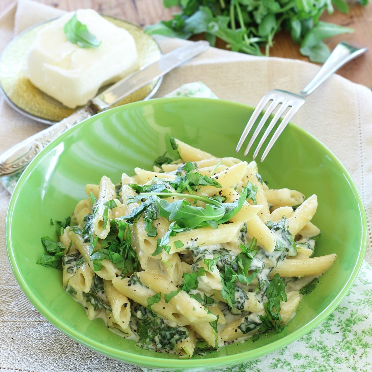 Penne Rucola e Stracchino