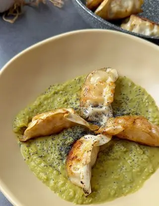 Ricetta Gyoza VICI su crema di piselli di easyclarissa