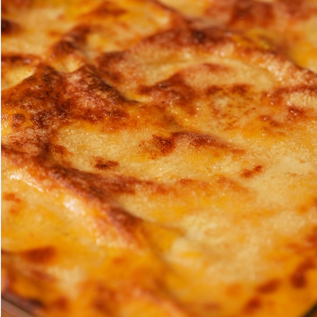 Lasagna alla zucca, speck e gorgonzola