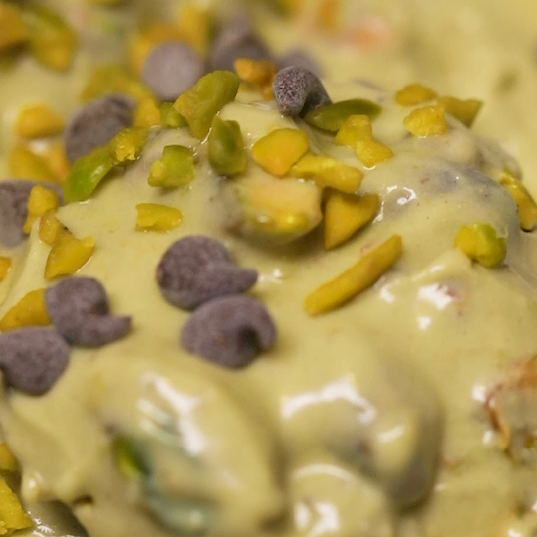 Gelato pistacchio e gocce di cioccolato