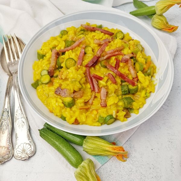 RISOTTO CON ZAFFERANO E FIORI DI ZUCCHINE Al.Ta Cucina kettycucinooggi