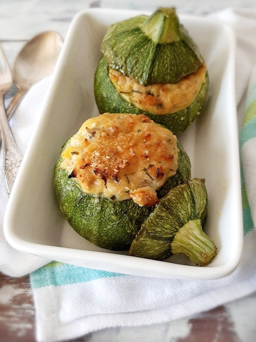 Zucchine tonde o n tonno e ricotta