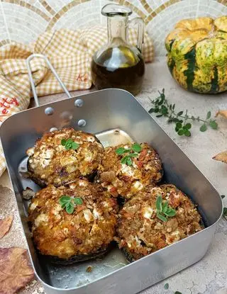 Ricetta FUNGHI PORTOBELLO CON ZUCCA E FETA di kettycucinooggi