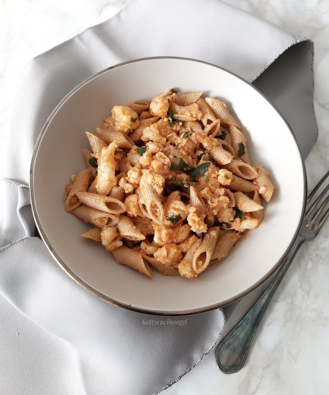 PASTA INTEGRALE CON CAVOLFIORE E NDUJA
