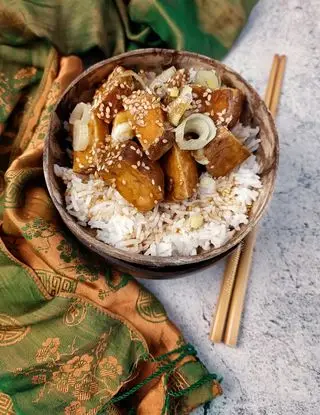 Ricetta TOFU IN AGRODOLCE CON RISO BASMATI di kettycucinooggi