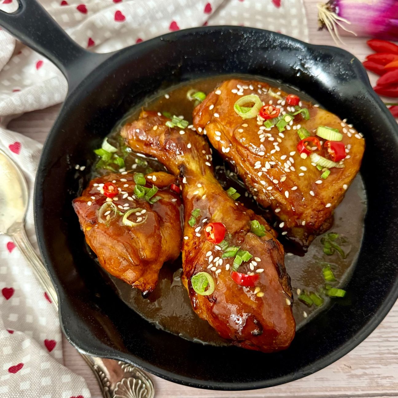 Cosce di pollo speziate alla soia