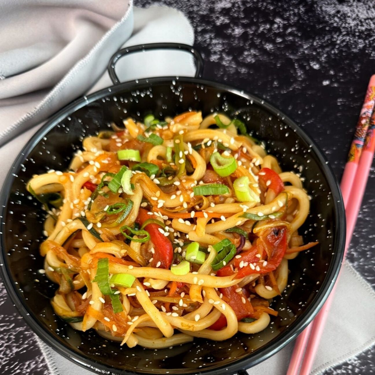 Udon piccanti con verdure