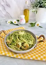 Ricetta Spaghetti con gamberi e pesto di aglio orsino