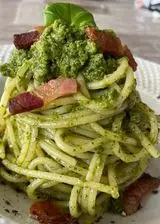 Ricetta Spaghetti Pesto e Guanciale