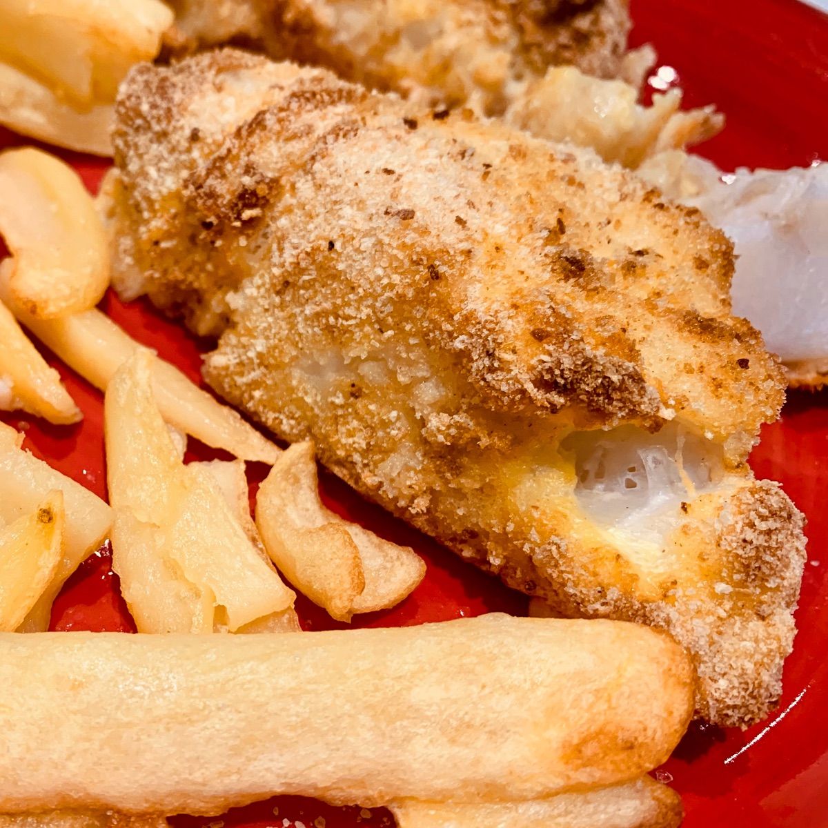 Fish and chips al forno